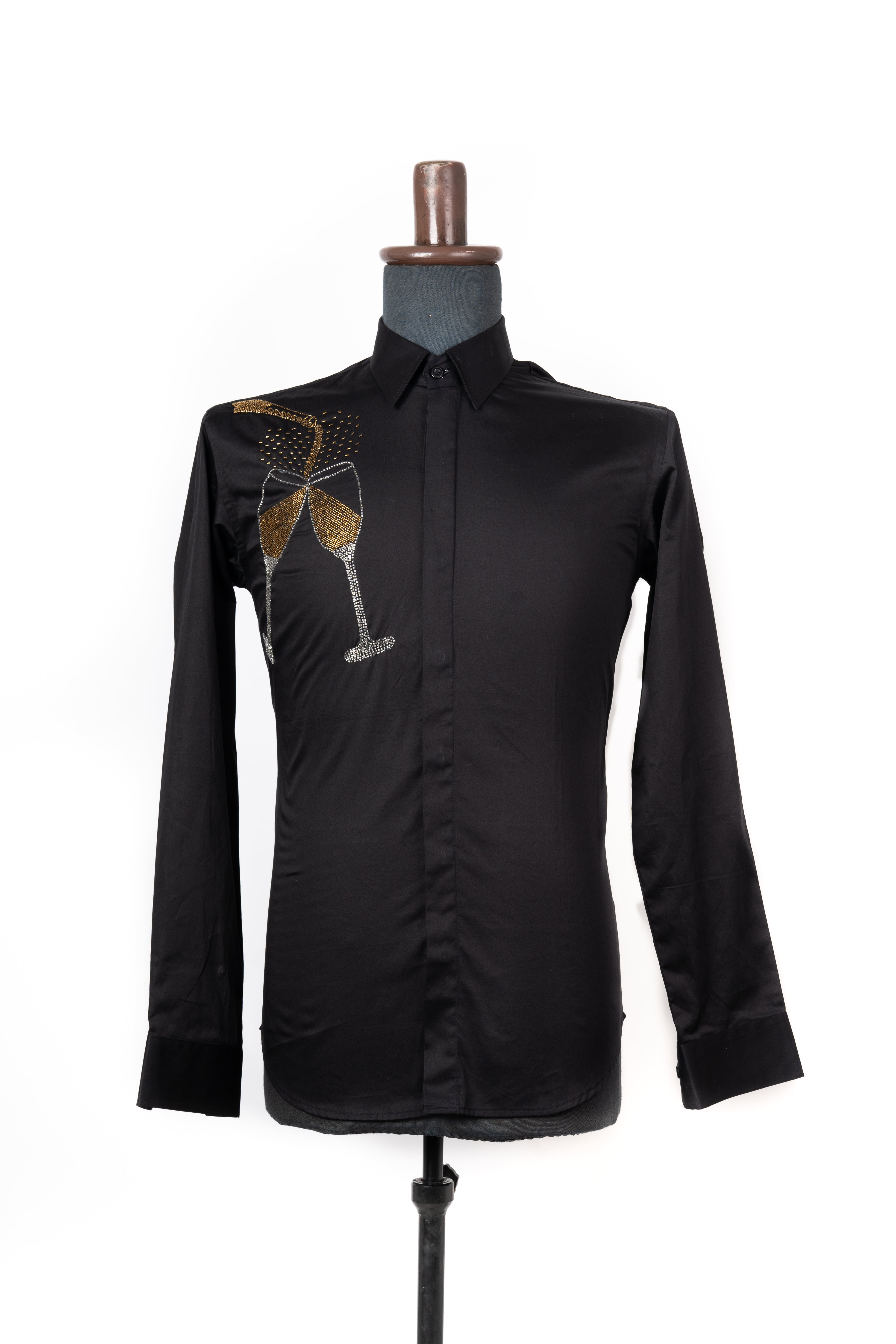 Ideal party wear shirt, with  glitry glass embroidery