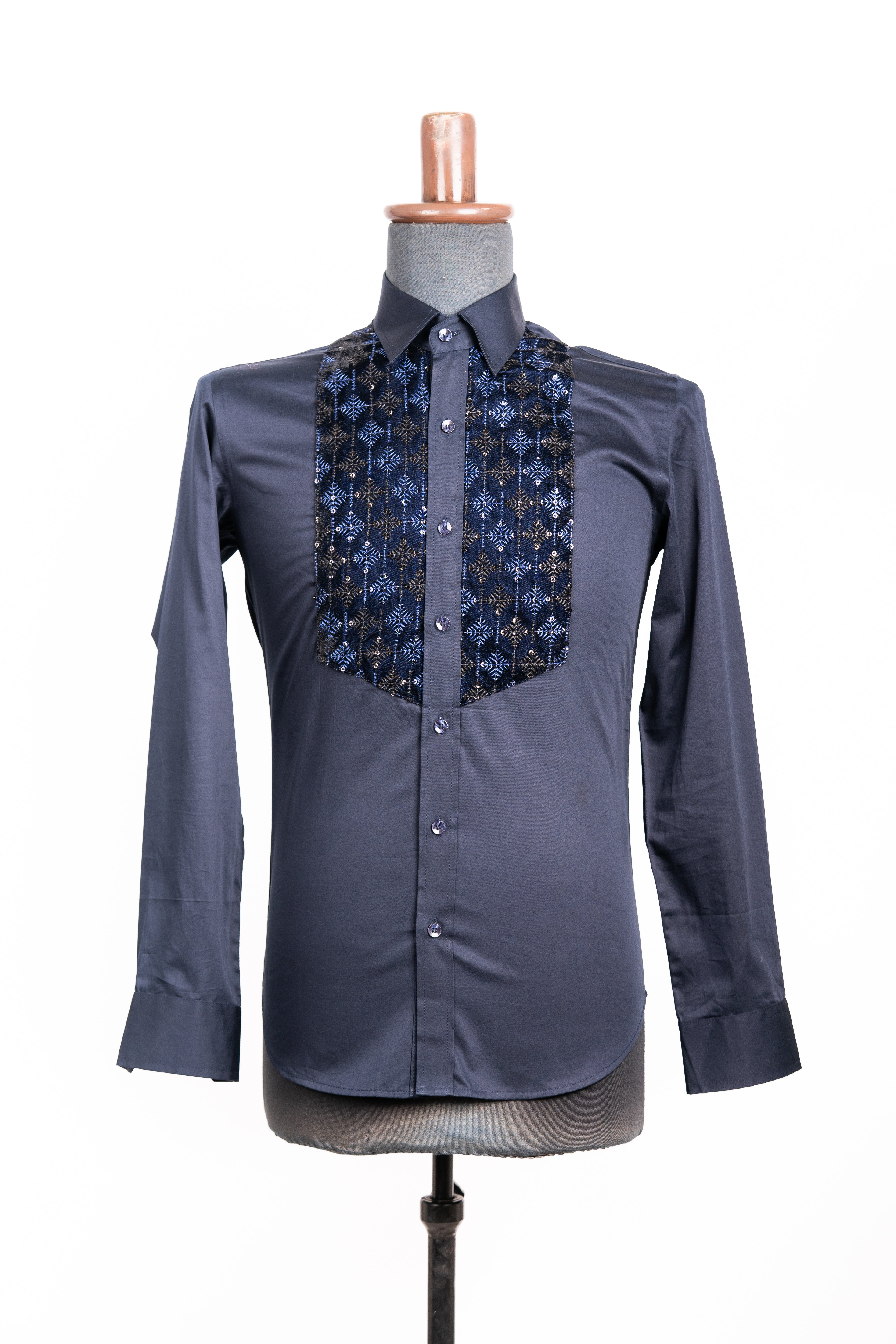 Designer navy blue shirt